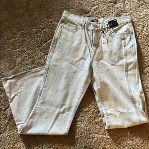 Express Blue Flare Wide Leg Jeans